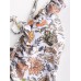 Women Design Floral Print String Ruffles Straps One Piece Backless Swimwear