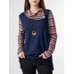 Tribal Pattern Contrast Asymmetrical Long Sleeve Sweatshirt